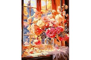 Fuinkqe Paint by Numbers Kit for Adults Beginners - Easy Acrylic Adult Paint by Number on Canvas, DIY Drawing Paintworks Artwork, Without Frame for Home Wall Decor (16x20 inch)