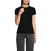 Lands' End Women's Drapey Rib Fitted Short Sleeve Mini T-Shirt