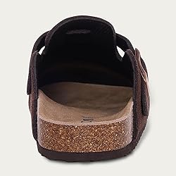 KIDMI Women's Genuine Suede Clogs Cork Footbed