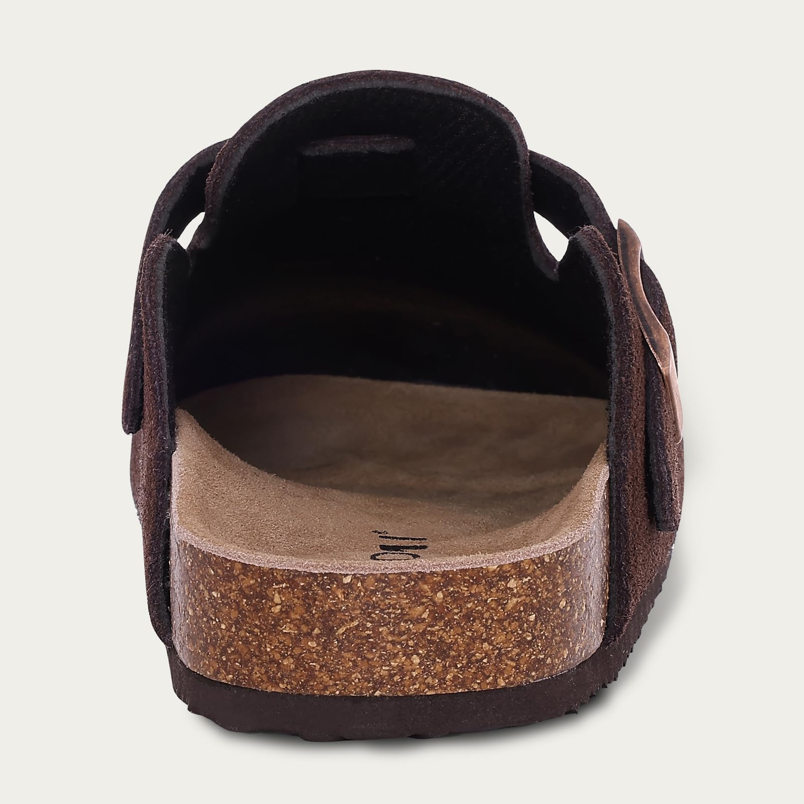 KIDMI Genuine Suede Clogs for Women Cork Footbed Sandals Leather Mules Potato Shoes with Arch Support