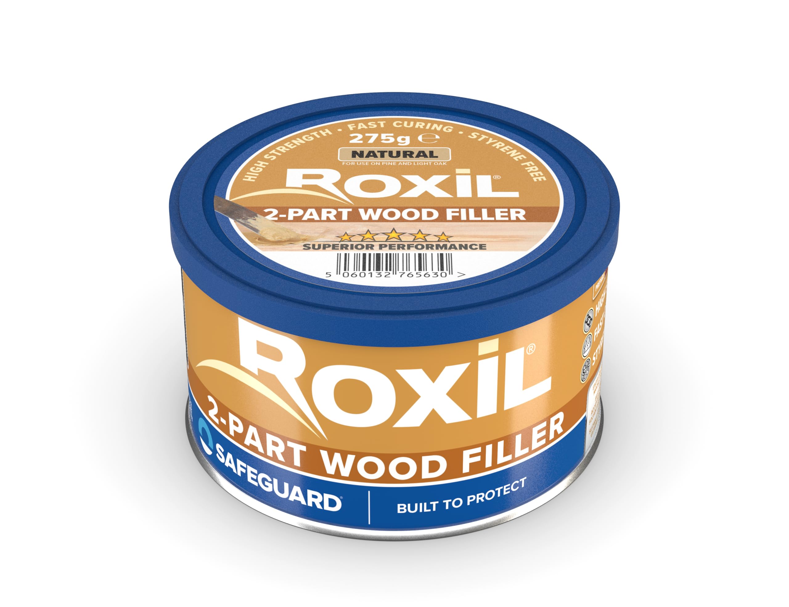 Roxil Two-Part Wood Filler Natural - 220cm³ Coverage. Premium High-Strength Wood Repair Filler for Interior & Exterior Timber, Fully Stainable & Sandable, Superior Moulding, Low Hazard Formula