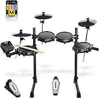Alesis Turbo Mesh Kit – Electric Drum Set With 100+ Sounds, Quiet Mesh Drum Pads, Drum Sticks, Connection Cables, Drum Lesson
