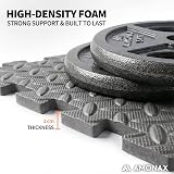 Amonax Gym Flooring Mats 60x60cm Interlocking EVA Foam 4 Tiles Grey view 2