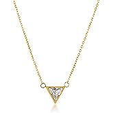 West Coast Jewelry ELYA Women's Polished Triangle Shaped Cubic Zirconia Stone Stainless Steel Necklace