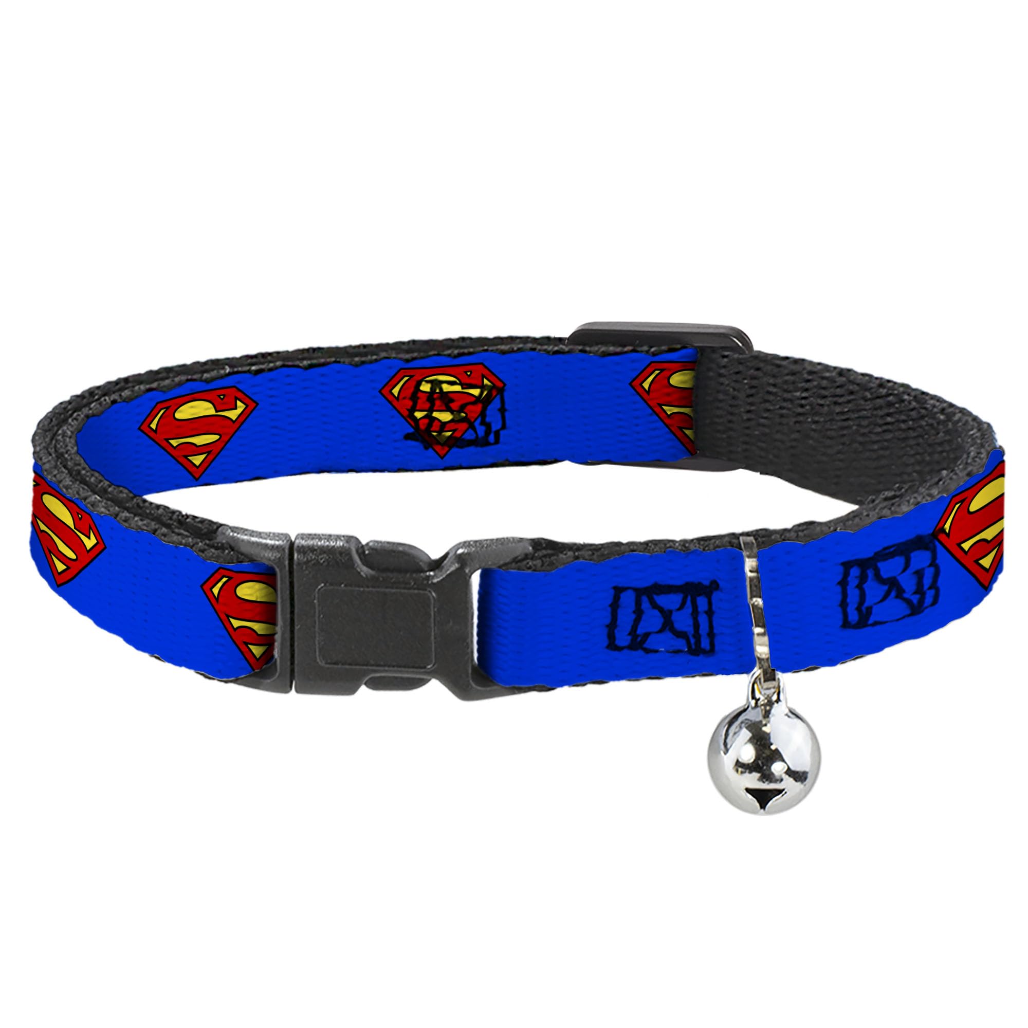 Buckle-Down BAC-WSM001-NM Blue Superman Shield Breakaway Cat Collar, 1/2" Wide-Fits 8-12" Neck-Medium