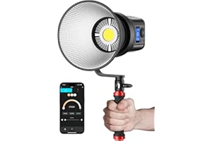 RALENO 80W LED Video Light with APP Control, 2700-6500K Bi Color Studio Lights with 12 Built-in Lighting Effects, Photography Light on Continuous Output Lighting for YouTube TikTok Video Recording