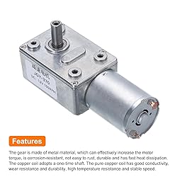 MECCANIXITY DC 12V High Torque Turbine Worm Geared
