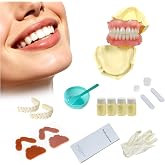LIHAODICHAN Dentures DIY Kit,Moldable Temporary False Teeth,at Home Partial Denture Kit for Upper &amp; Lower,Fake Teeth,Men and Women
