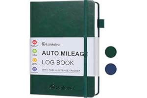 LANKAIVA Mileage Log Book for Car - Vehicle Maintenance Log Book, 1768 Rides: Track Mileage, Expenses, Gas Consumption, Lubrication, Repairs and Accessories, Car Mileage Log Book for Taxes, Green