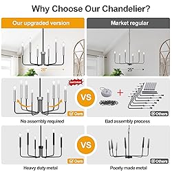 6-Light Farmhouse Chandelier for Dining Room