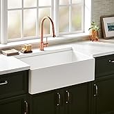 Signature Hardware 953910-33 Rowena 33" Farmhouse Single Basin Fireclay Kitchen Sink - White