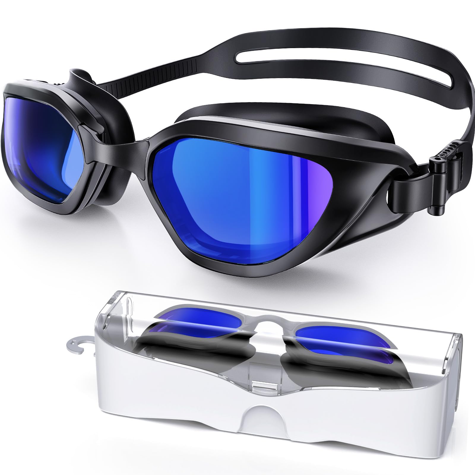 Photo 1 of Vegemono Swim Goggles, Unisex Adult Swimming Goggles Anti Fog Anti UV No Leakage Wide View for Men Women Youth