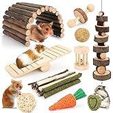 YIXUND Hamster Cage Accessories, 12 Different Chew Toys for Guinea Pig, Chinchillas, Gerbils, Mice, Rats, Mouse, Rabbit, Bunn