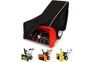 AUTOLION Snow Blower Cover, Heavy Duty 600D Oxford Fabric, Bottom Elastic Band and Reflective Strips on Both Sides, Universal