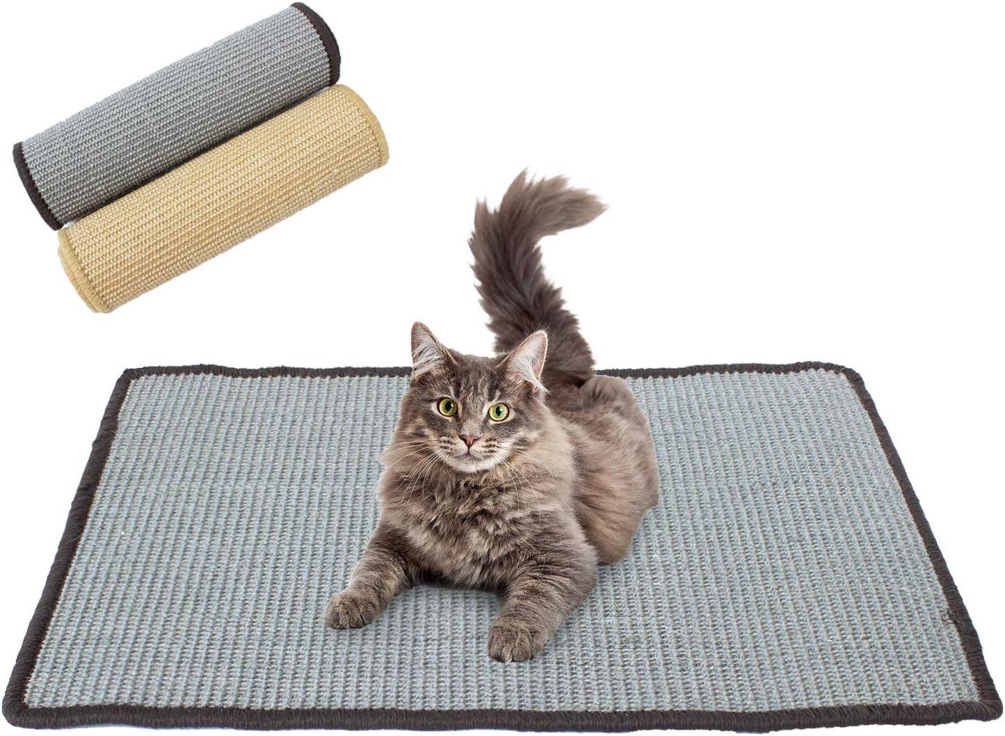 Downtown Pet Supply - Cat Scratcher - Sisal Rope Cat Scratching Pad with Non-Slip Mat - Cat Supplies for Indoor Cats - Sisal Cat Scratcher Grey - Standard - 24 x 16 in