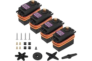 BEFFKKIP 4Pcs MG996R 55G Micro Servo Motor Metal Geared Motor Kit for RC Car Robot Helicopter, Mini Servos for Arduino Project