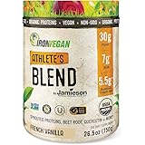 Iron Vegan Athlete's Blend Plant Based Protein Powder by Jamieson (22g), Low Carb Keto Friendly, Vegan, Non Dairy, Gluten-Fre