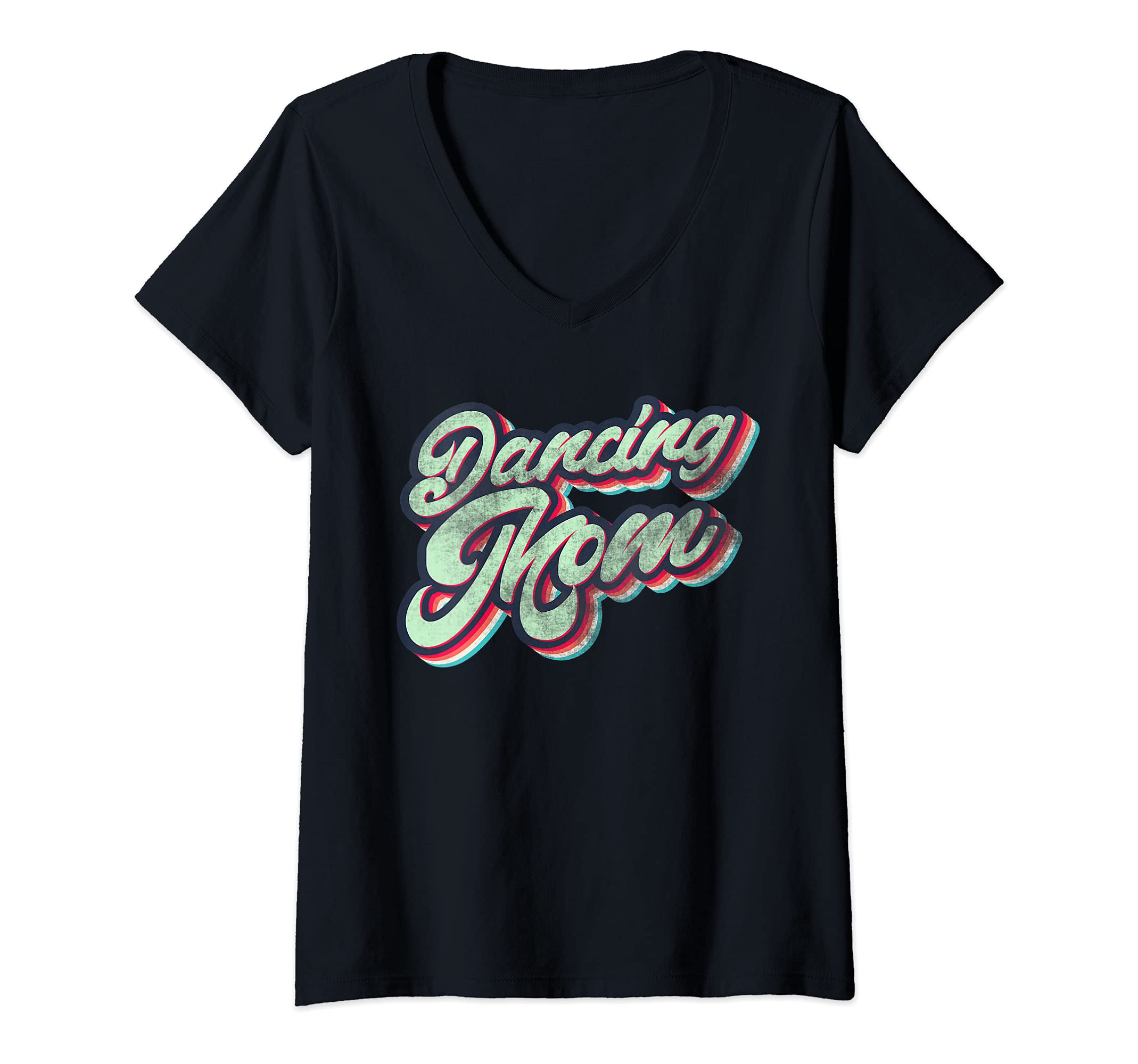 Womens Disco Dancing Mom V-Neck T-Shirt