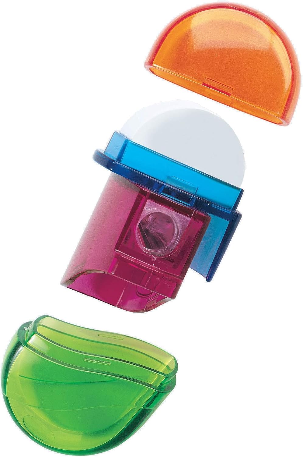 Herlitz Two in One Kombianspitzer Plastic, Rubber and Pencil Sharpener, Translucent, multicolour - Image 4