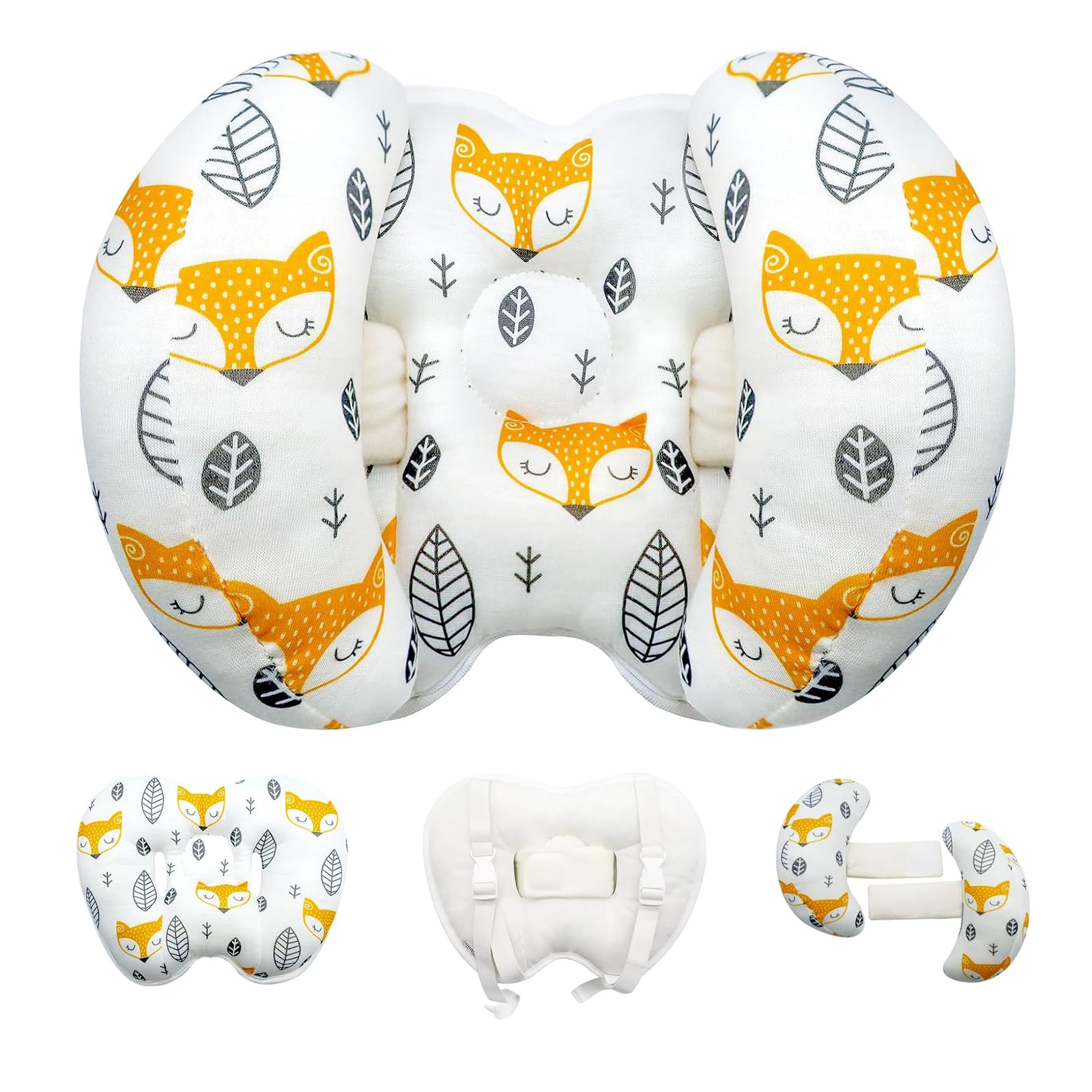 Photo 1 of KAKIBLIN Baby Head Neck Support Pillow, 2 in 1 Banana Neck Pillow for Babies, Travel Pillow for Stroller Neck Support for Newborn, Adjustable Baby Pillow for Head