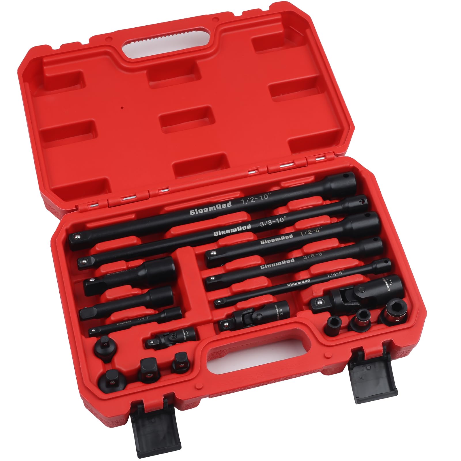 Photo 1 of 18-Pieces socket extension set, Drive Includes 1/4", 3/8" & 1/2" Socket Adapters, Socket Extension Bar, Swivel Universal Joints and Impact Coupler