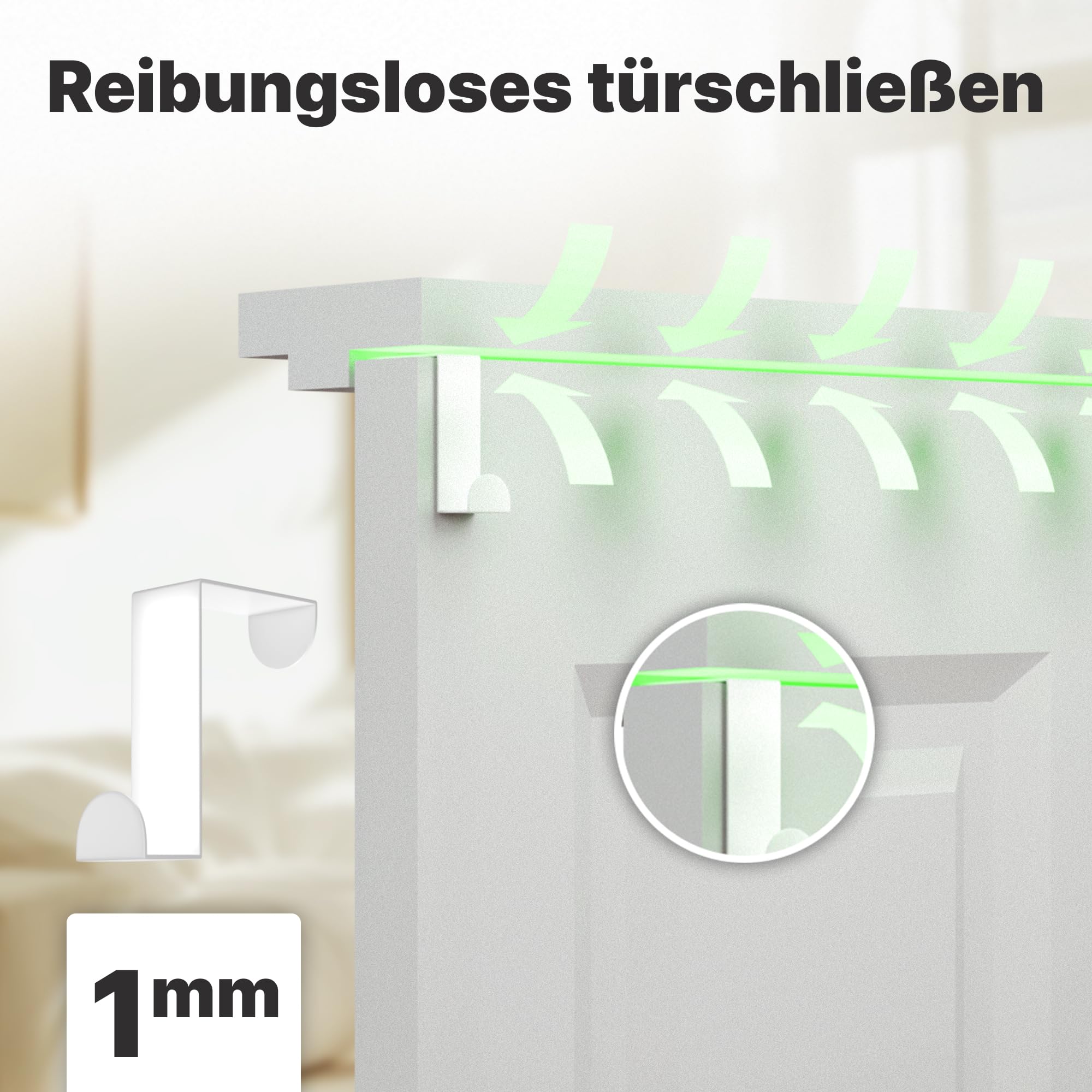 Minismus Türhaken zum Einhängen – Edelstahl Kleiderhaken Tür – Einzeln verwendbare Türgarderobe Haken Garderobenhaken – Aufhängehaken – Einhängehaken 4er Set (Weiß) 3