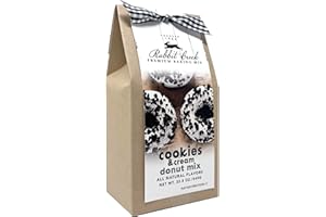 Rabbit Creek Cookies and Cream Donuts Mix – With Vanilla Icing Glaze and Crushed Cookies Included – Baked Donuts, Not Fried – Donut Baking Mix