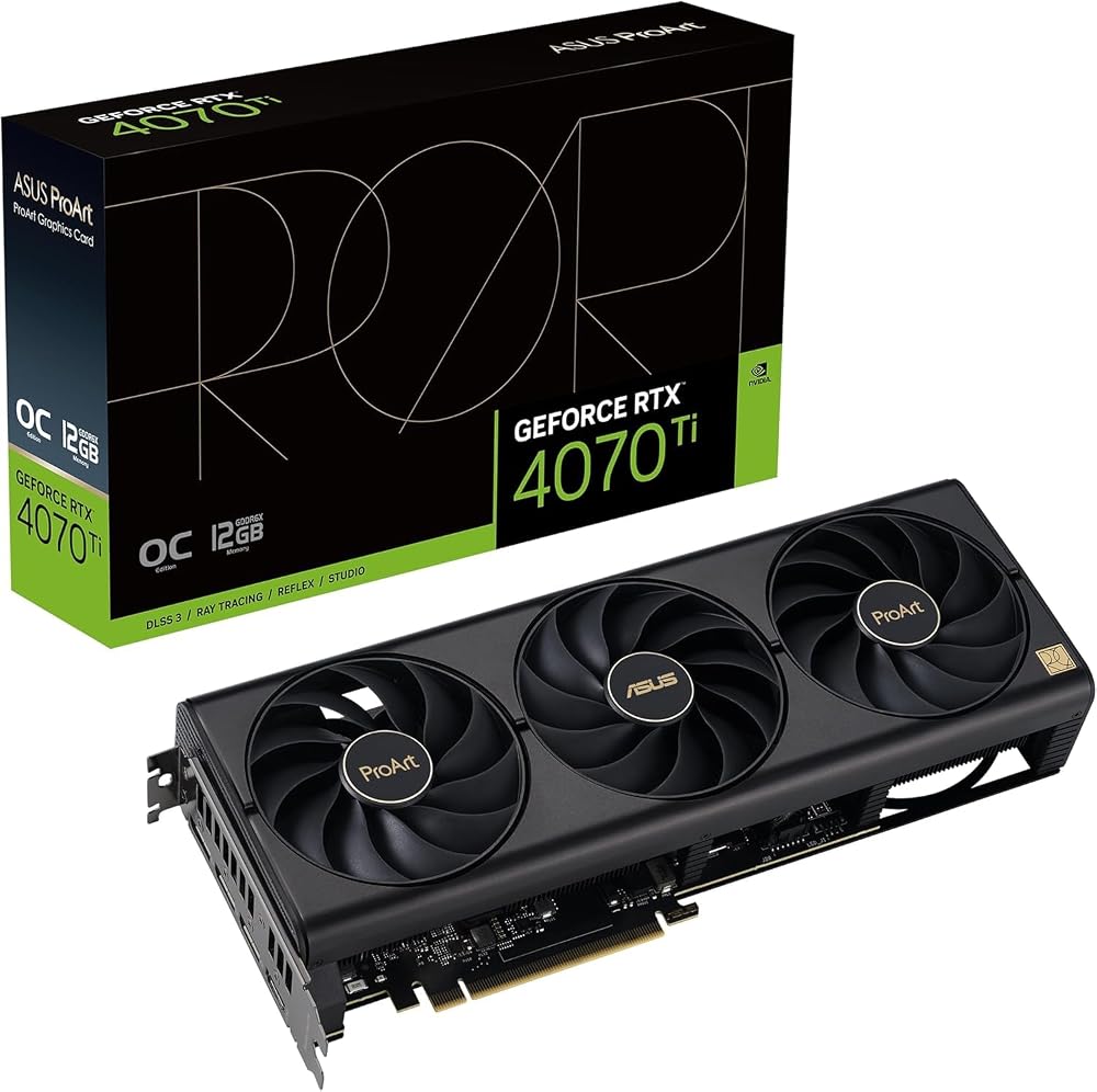 ASUS ProArt GeForce RTX 4070 Ti 12GB OC GDDR6X Graphics Card PCIe 4.0 DLSS 3