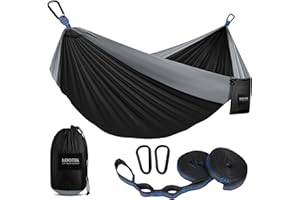 Kootek Camping Hammock, Portable Hammocks with Tree Straps & Attached Carry Bag, Camping Essentials Gear, Perfect for Outside Indoor Hiking Beach Backpack Travel