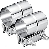 EVIL ENERGY 2.25 inch Exhaust Clamp,2 1/4" Lap Joint Band Clamp Stainless Steel for Pipes, Mufflers, Catalytic Converters 2PACK