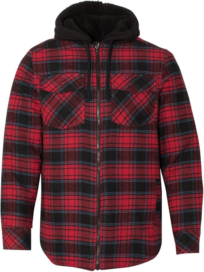Burnside Men's 8620 Plaid Quilted Lined Flannel FullZip