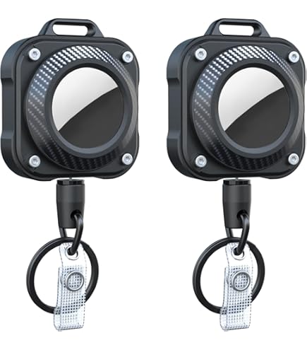 Llavero Extensible Retractil LIUGX Paquete De 2 Llaveros Retráctiles Para Soporte De Airtag, Carrete De Insignia Con Cuerda De Alambre De 31.5 Pulgadas, Más De 10.000 Rebotes, 8 Onzas, Fácil Instalación, Para