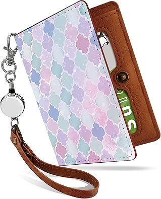 Amazon パスケース 定期入れ リール付き かわいい モロッカン パステル 民族模様 二つ折り 中がみえない おしゃれ レディース タイル柄 マルチカラー モロッカン パステル Ps 定期入れ