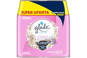 PRA FAZER A CASA CHEIRAR MELHOR QUE SEU VIZINHO — Glade Aromatizador de Ambiente Automático, Lembranças de Infância, 2 Refis de
260ml Cada