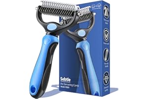SEBTLE Dog Brush for Shedding,Double Sided Undercoat Rake Comb, Pet Grooming Brush for Small, Medium Dogs and Cats,Furminator Tool Remove 98% Mats,Tangles