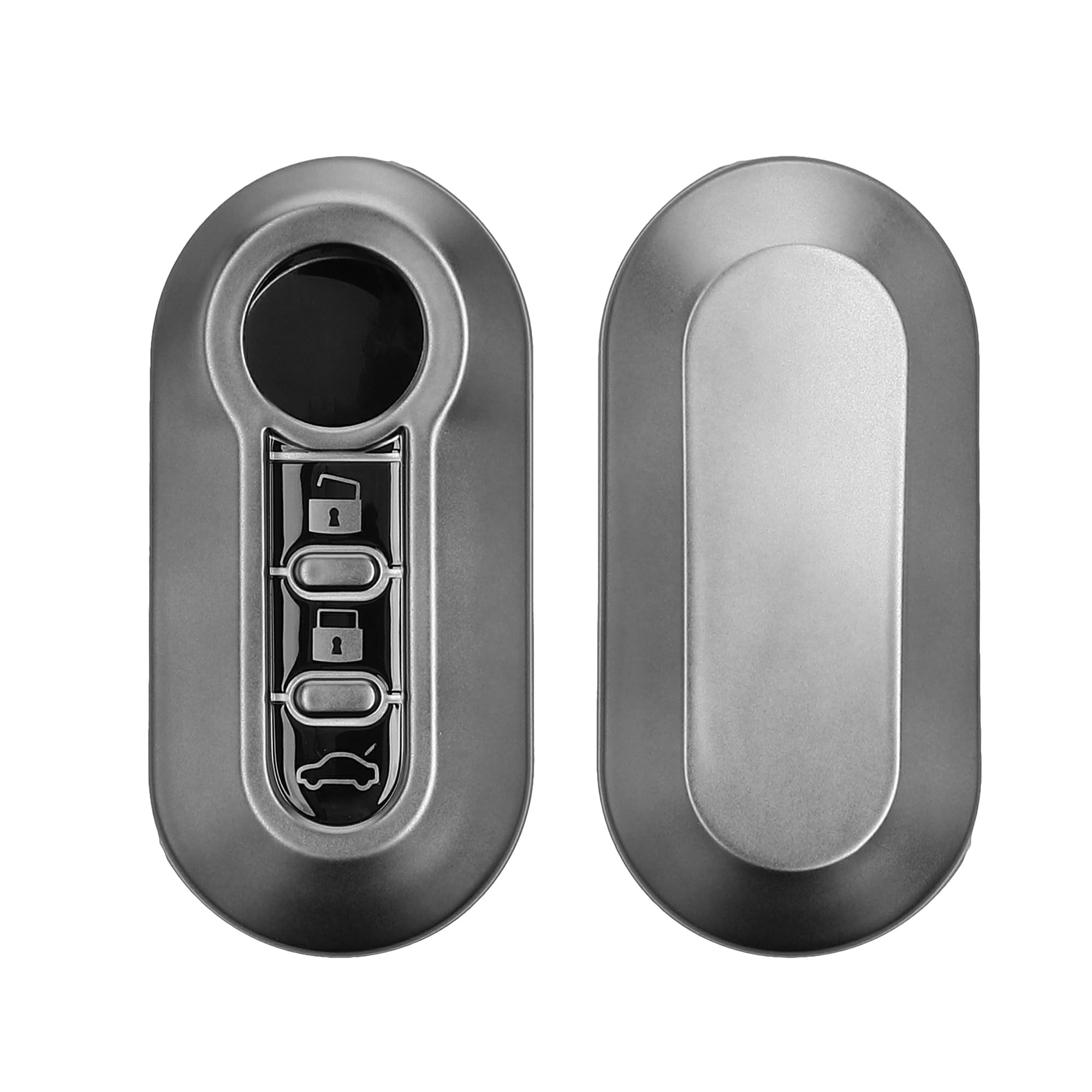 kwmobile Key Cover Compatible with Fiat Lancia 3 Button Car Flip Key - Soft TPU Car Key Fob Protector Case - Black Matte/Black — image 1