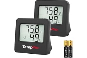 ThermoPro TP157 2 Pack Hygrometer Indoor Thermometer for Home, Digital Room Thermometer with Temperature Humidity Sensor for 