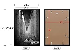 DOAI ART 27x40 Poster Frame Black, Poster Frames 27