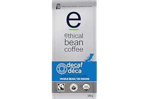 Ethical Bean Fairtrade Organic Coffee, Decaf Dark Roast, Whole Bean Coffee