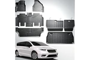 Floor Mats for 2017-2026 Chrysler Pacifica / 2020-2026 Voyager(Non Hybrid with Trunk Mat TPE All Weather Car Floor Liners Car