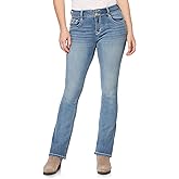 WallFlower Womens Luscious Curvy Bootcut Mid-Rise Bling Insta Stretch Juniors Jeans (Standard and Plus)
