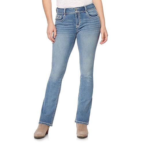 WallFlower womens Instastretch Bling Luscious Curvy Bootcut Jeans, Paola, 17 US