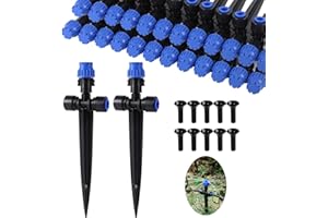 HUISUYTON Drip Irrigation Emitters,with Adjustable 360 Degree Water Flow Drippers Sprayer Push-to-Fit for 1/4 inch Tubing, Garden Drippers Sprayer for House Garden Watering System (36pcs- Drip)
