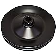 A-Team Performance - Steel Key-Way Power Steering Pump Pulley Single Groove - Compatible with 1955-72 GM Chevrolet SBC BBC Small and Big Block Chevy SBF Small Block Ford Black