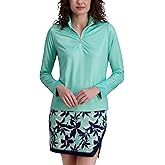 Stella Parker Womens Performance Mock Neck Quarter Zip Pullover – UPF 50+, Stretch Fabric