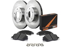 Max Advanced Brakes Front Brake Kit Compatible With 2011 2012 2013 2014 2015 Chevy Cruze Limited Sonic Replacement Premium OE Disc Brake Rotors and Ceramic Brake Pads