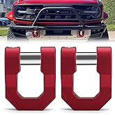 ADTOPI 3/4 inch D Ring Shackle, 70,000lbs MBS 18,000lbs WLL with 7/8’’ Screw Pin Heavy Duty Aluminum Towing Shackle Work with Tow Strap Winch Recovery for Truck Trailer UTV ATV RV SUV, Red (2 Pack)