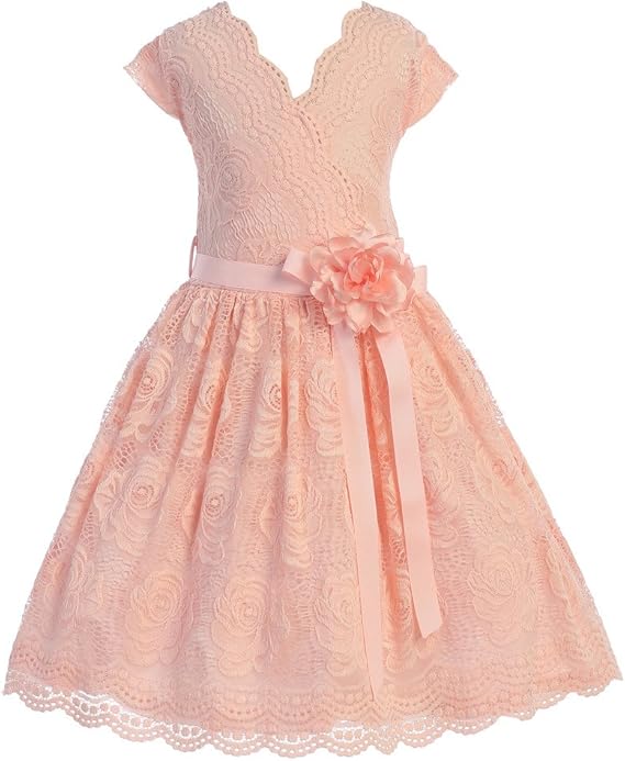iGirlDress Little Girls Floral Design Lace Easter/Spring