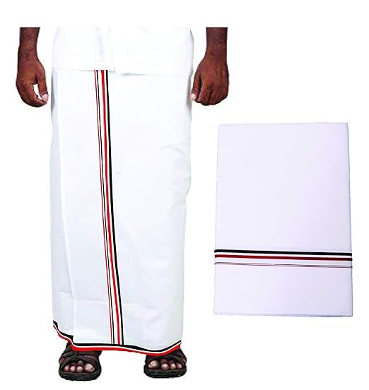 Admk Men's Polyester Elections 2019 Veshti Dhoti (White, Free Size)