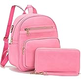Idesort Small Backpack Purse for Women Girls Cute Backpacks Purse set with Wallet Convertible Shoulder bag